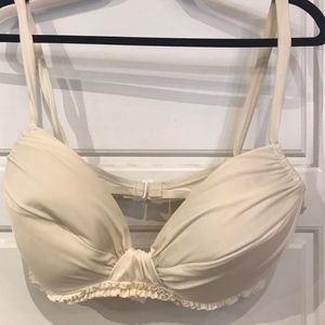 NWT W's XL JCrew Bikini Top cream/white